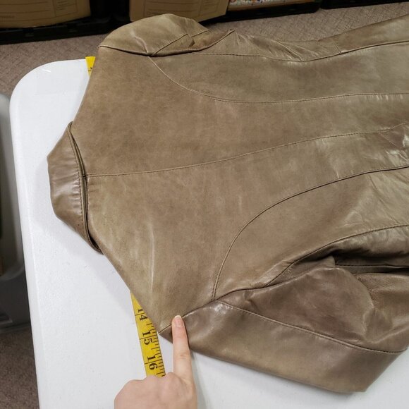 Vintage Remy Womens Leather Blazer Size 6 Brown Western Edgy Neutral Career - Picture 8 of 13
